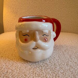 17oz Christmas Stoneware Figural Santa Face Mug - Wondershop